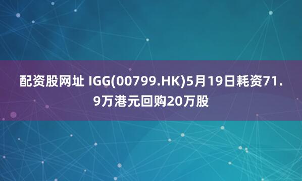 配资股网址 IGG(00799.HK)5月19日耗资71.9万港元回购20万股