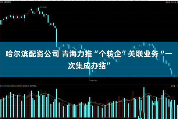 哈尔滨配资公司 青海力推“个转企”关联业务“一次集成办结”